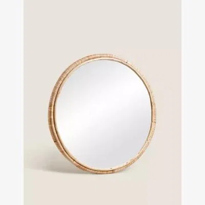 Marks & Spencer M&S  Rattan Round Hanging Wall Mirror - Natural, Natural