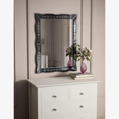 Marks & Spencer M&S Daphne Etched Wall Mirror - Charcoal, Charcoal