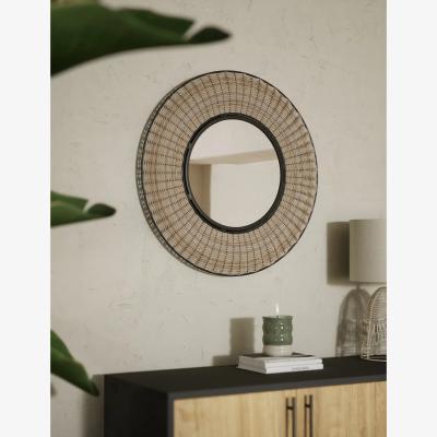 Marks & Spencer M&S Zelda Wicker Round Wall Mirror - Wood, Wood