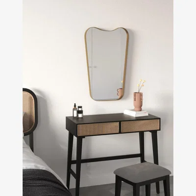 Marks & Spencer M&S Metal Large Curved Hanging Wall Mirror - Antique Brass, Antique Brass