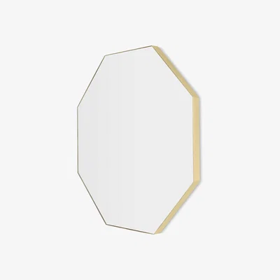 Made.com Arles Octagonal Mirror 80cm, Brushed Brass