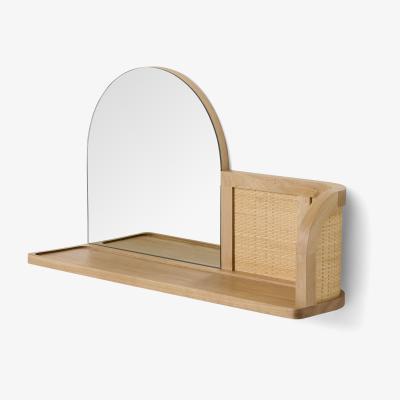 Made.com Liana Arch Mirror with Shelf, Ash & Rattan