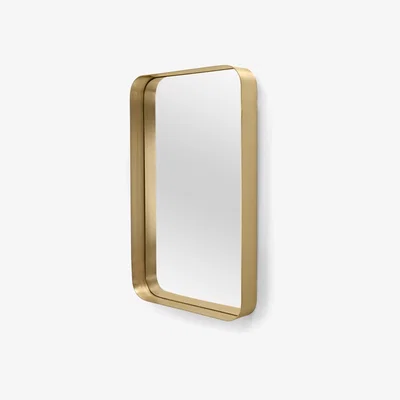 Made.com Alana Rectangular Mirror 50 x 80cm, Brushed Brass