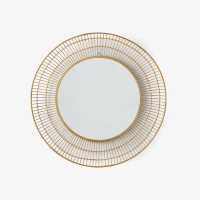 Made.com Tulsi Bamboo Round Wall Mirror 80cm, Natural