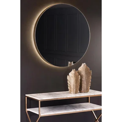 My Furniture Eclipse Illuminated Mirror Champagne Gold