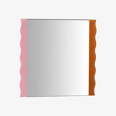 Made in Design Wobbly Wall mirror glass pink / 30.5 x 30 cm - & klevering