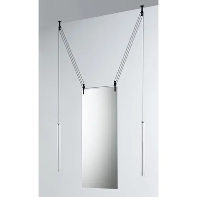 Made in Design Palanco Hanging mirror - Adjustable - Double face - H 125 cm by Glas Italia Black/Transparent