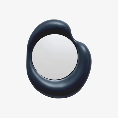 Made in Design Ingres - Auguste Wall mirror ceramic blue / W 44 x H 52.5 cm - Moustache