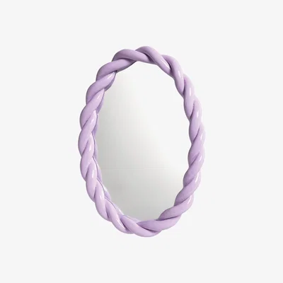 Made in Design Braid Wall mirror - / Oval - Polyresin / L 26 x H 35 cm by & klevering Purple