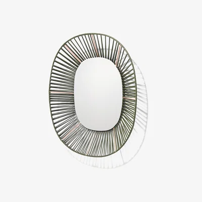 Made in Design Cesta Mirror - Oval - 47 x 54 cm by ames Green