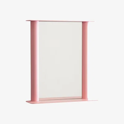 Made in Design Pipeline Small Wall mirror metal pink / L 56 x H 60.6 cm - raawii