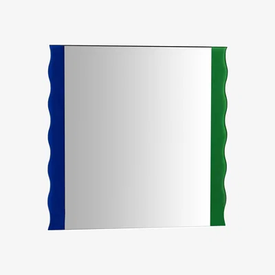 Made in Design Wobbly Wall mirror glass green / 30.5 x 30 cm - & klevering
