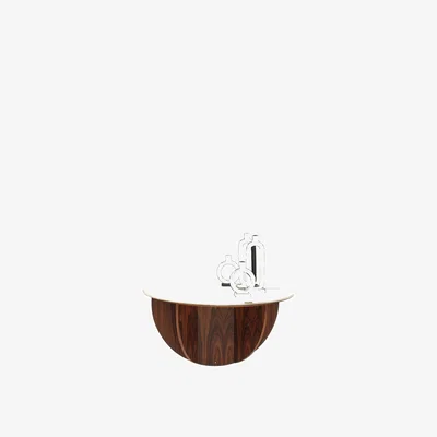 Made in Design Wall mirror Brame glass wood / Console - Folding tray - W 80 x H 180 x D 47 cm - Mogg