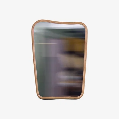 Made in Design Organique Medium Wall mirror - / 64 x 90 cm - Rattan by Maison Sarah Lavoine Beige/Natural wood
