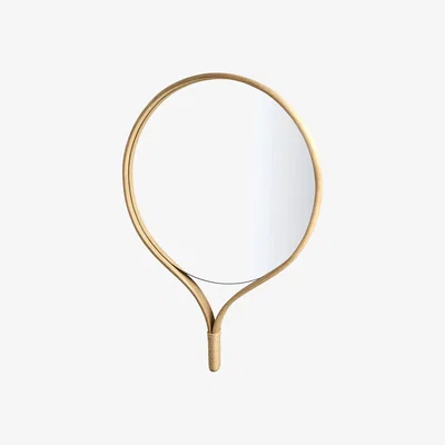 Made in Design Racquet Round Wall mirror - / Oak - L 70 x H 101 cm by Bolia Natural wood