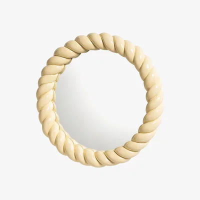 Made in Design Braid Wall mirror - / Round - Polyresin / Ø 25 cm by & klevering Yellow