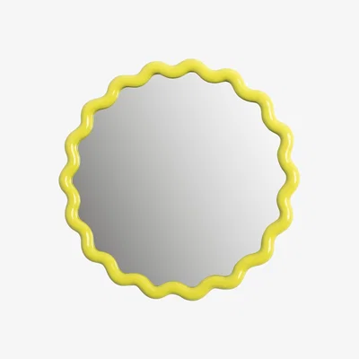 Made in Design Zigzag Wall mirror - / Ø 35 cm - Polyresin by & klevering Yellow