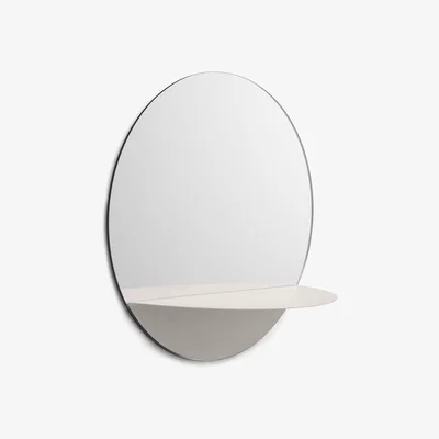 Made in Design Horizon Rond Wall mirror - Shelf by Normann Copenhagen White