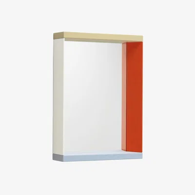 Made in Design Colour Frame - Small Wall mirror wood orange / W 38.5 x H 48 cm - Vitra