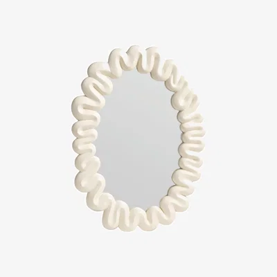Made in Design Dribble Wall mirror plastic material white / 41.5 x 29.5 cm - Polyresin - & klevering