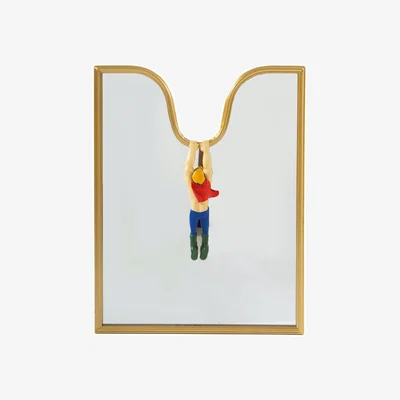 Made in Design Circus Wall mirror metal gold / L 35 x H 45 cm - Seletti