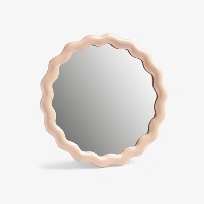 Made in Design Zigzag Mirror - / to stand or hang Ø 17.5 cm by & klevering Pink