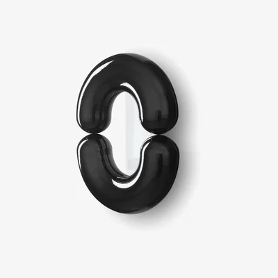 Made in Design Zodiac Small Wall mirror - / Ceramic - L 55 x H 70 cm by Moustache Black