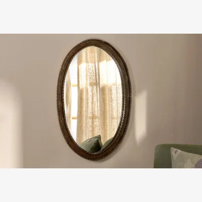 Nkuku Nkuku Drishti Oval Iron Mirror | Mirrors Wall Art & Clocks | Antique Black | Small