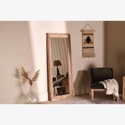 Nkuku Nkuku Nalda Reclaimed Wood Carved Mirror | Mirrors Wall Art & Clocks | Natural