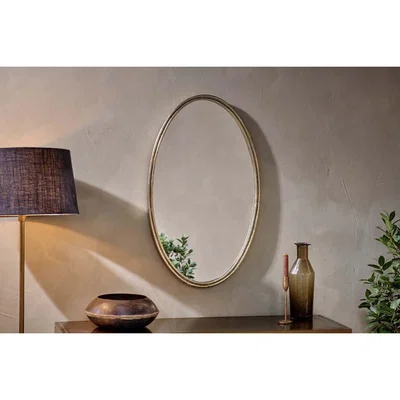 Nkuku Nkuku Almora Oval Mirror | Mirrors | Antique Brass