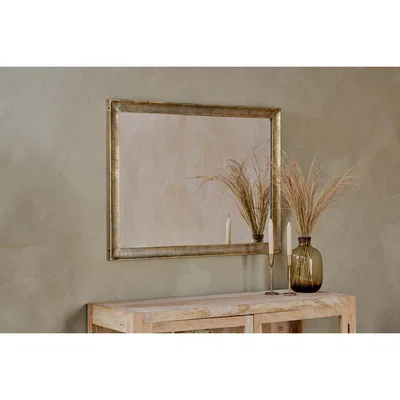 Nkuku Nkuku Yadur Rectangular Mirror | Mirrors | Antique Brass | Large