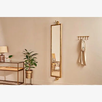 Nkuku Nkuku Visala Swivel Wall Mirror | Mirrors Wall Art & Clocks | Antique Brass | Large