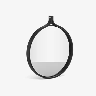 Nordic Nest Swedese Comma Mirror round Ø40 cm Ash black oiled