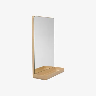 Nordic Nest Design Letters Wall-mounted mirror with shelf Beige