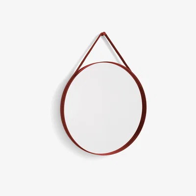 Nordic Nest HAY Strap Mirror Ø70 cm Red