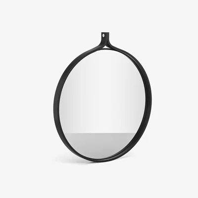 Nordic Nest Swedese Comma Mirror round Ø52 cm Ash black oiled
