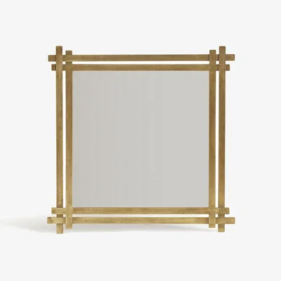 OKA OKA, Picaria Mirror - Matt Gold, Mirrors, Glass/MDF Wood