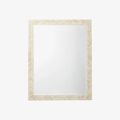 OKA Plaited Bone Mirror - Bone