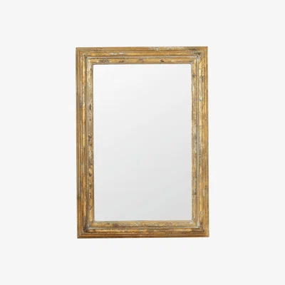 OKA OKA, Chrysta Mirror - Distressed Gold, Mirrors, Glass/Resin