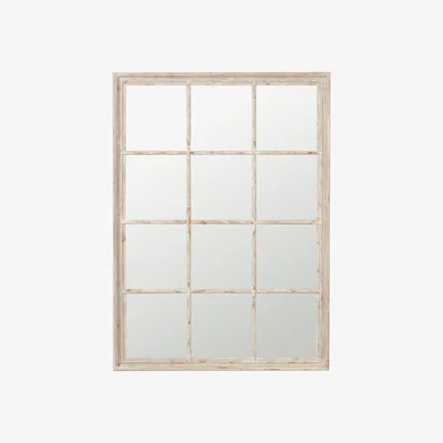 OKA Sash Window Wall Mirror - Distressed Grey
