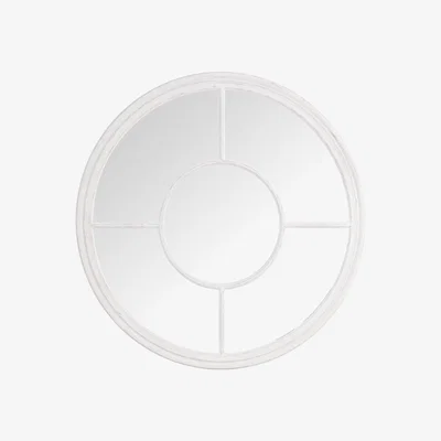 Oak&More Olaf White Round Window Mirror