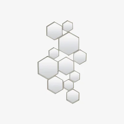 Olivia's Light & Living Cielo Wall Mirror Hexagon Grey