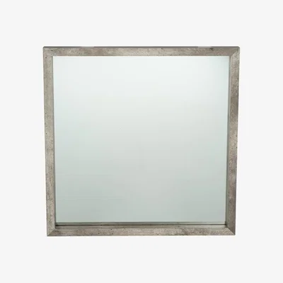 Olivia's Olivia's Arina Small Concrete Effect Wood Veneer Square Mirror