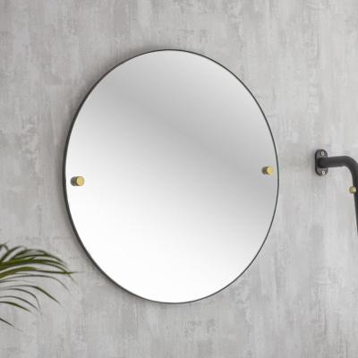 Olivia's Garden Trading Adelphi Round Wall Mirror in Black Steel