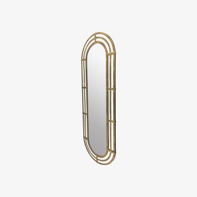 Olivia's Libra Lalique Oval Gold Metal Wall Mirror / Large
