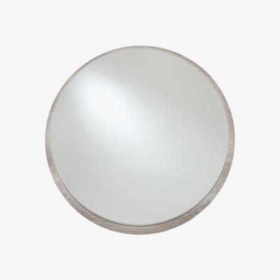 Olivia's Olivia's Lesha Oak Veneer Round Wall Mirror in Grey