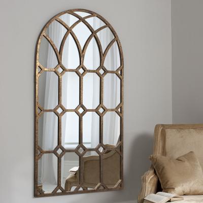 Olivia's Gallery Direct Khadra Gold Arched Window Pane Mirror