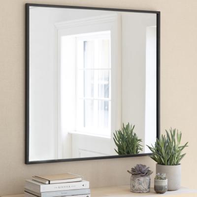 Olivia's Garden Trading Avening Square Wall Mirror 90x90cm in Black Iron