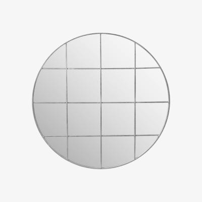 Olivia's Olivia's Metal 16 Pane Round Wall Mirror in Silver