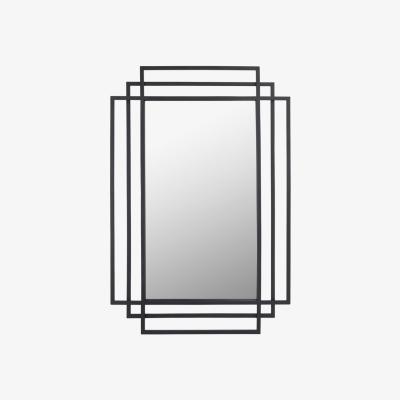 Olivia's Olivia's Chase Metal Rectangular Multi Framed Wall Mirror in Black